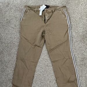 J. CREW High-rise Girlfriend Chino with side stripe Tan Beige Khaki NWT SIZE 10